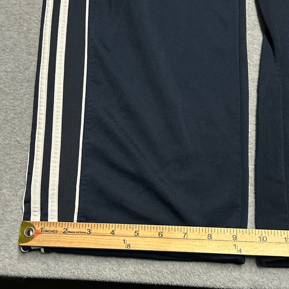 Adidas Track Pants Navy Blue Mens Size M 3-Stripe Wide Leg Vintage Sportswear - Picture 11 of 12